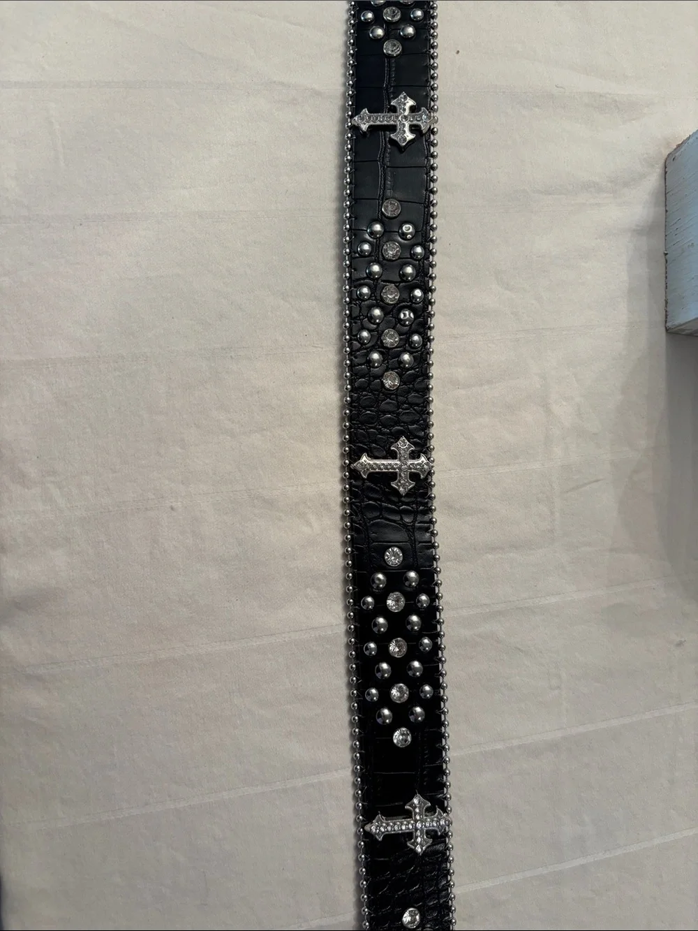 Cross Rhinestone Bling Studded Belt, Unisex, size  Medium, faux leather, western